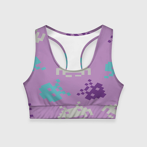 Женский спортивный топ Пиксели / 3D-принт – фото 1