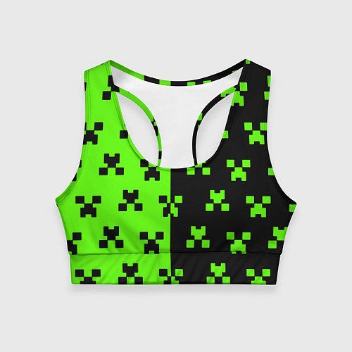 Женский спортивный топ Майкрафт стиль текстура / 3D-принт – фото 1
