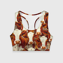 Женский спортивный топ Рыжие коровки