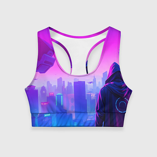 Женский спортивный топ Кибер вселенная / 3D-принт – фото 1
