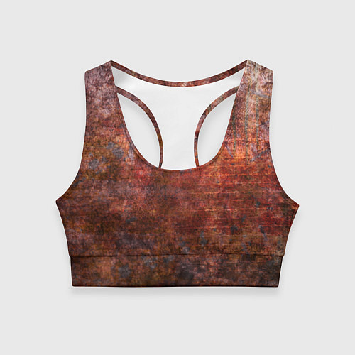 Женский спортивный топ Абстракция - rusty wall / 3D-принт – фото 1