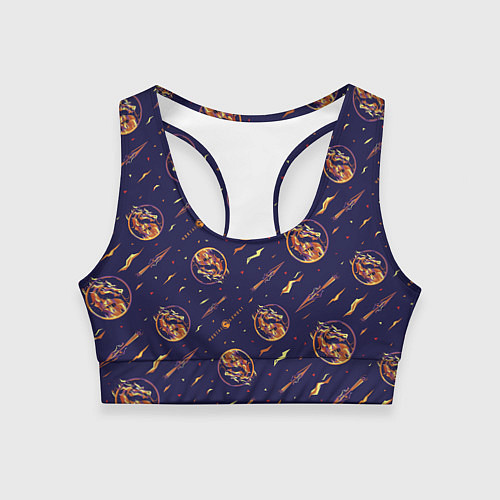 Женский спортивный топ Mortal Kombat logo pattern / 3D-принт – фото 1