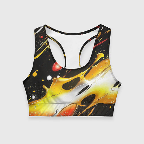 Женский спортивный топ Текстура краска / 3D-принт – фото 1