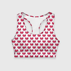 Топик спортивный женский Сердечки двойные, цвет: 3D-принт
