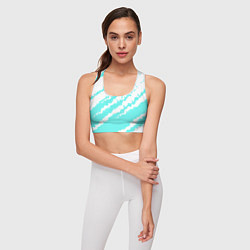 Топик спортивный женский The color is light blue and white, цвет: 3D-принт — фото 2