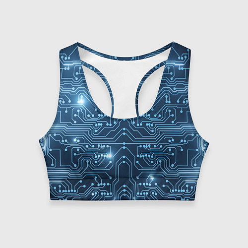 Женский спортивный топ Системная плата / 3D-принт – фото 1