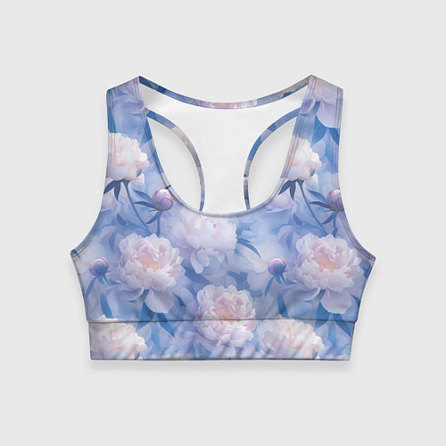 Женский спортивный топ Цветы в туманности / 3D-принт – фото 1