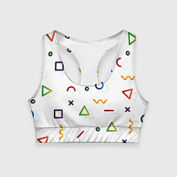 Топик спортивный женский Геометрический хаос, цвет: 3D-принт