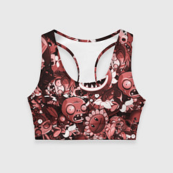 Топик спортивный женский Растения против зомби в красном цвете, цвет: 3D-принт