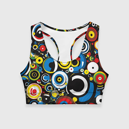 Женский спортивный топ Абстракция геометрическая / 3D-принт – фото 1