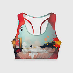 Топик спортивный женский Сюрреалистичная абстракция, цвет: 3D-принт