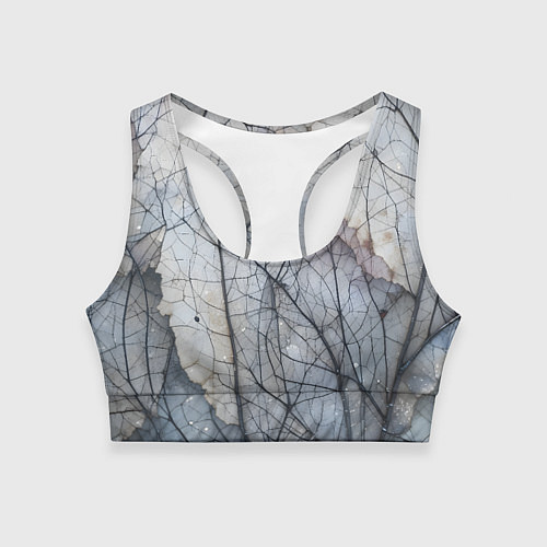 Женский спортивный топ Прожилки листьев / 3D-принт – фото 1