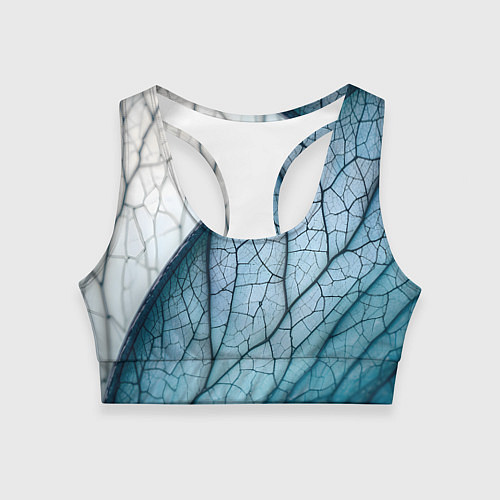 Женский спортивный топ Листья с прожилками / 3D-принт – фото 1