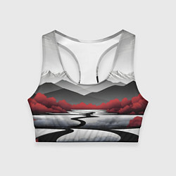 Женский спортивный топ Белые горы и красные деревья