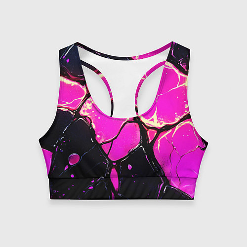 Женский спортивный топ Розовые пятна в текстуре / 3D-принт – фото 1