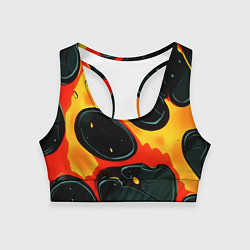 Топик спортивный женский Оранжевые разломы текстура, цвет: 3D-принт
