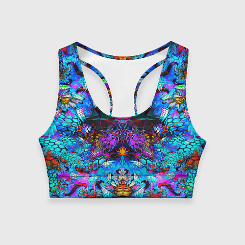 Женский спортивный топ Абстракция стекло узор / 3D-принт – фото 1
