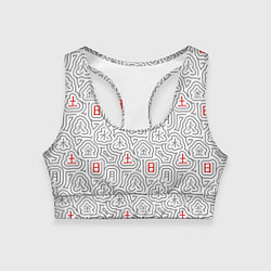 Топик спортивный женский Серые будни и красные выходные иероглифами, цвет: 3D-принт