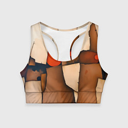 Топик спортивный женский Фрагментированная композиция, цвет: 3D-принт