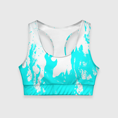 Женский спортивный топ Голубой огонь текстура / 3D-принт – фото 1