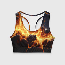 Топик спортивный женский Золотая лава текстура, цвет: 3D-принт