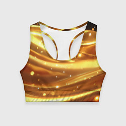 Топик спортивный женский Золотая ткань с блестками, цвет: 3D-принт