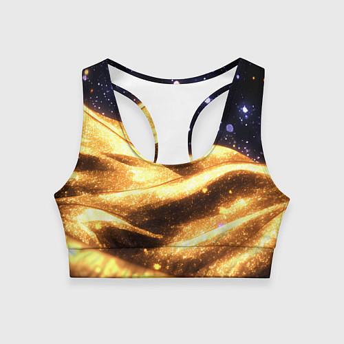 Женский спортивный топ Золотая текстура и синее небо / 3D-принт – фото 1