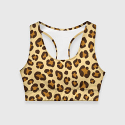 Топик спортивный женский Паттерн с пятнами леопарда, цвет: 3D-принт