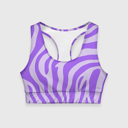 Женский спортивный топ Лавандовый тигровый паттерн / 3D-принт – фото 1