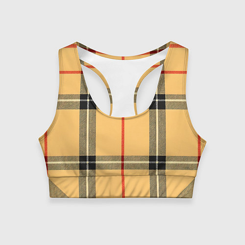 Женский спортивный топ Классическая клеточка / 3D-принт – фото 1