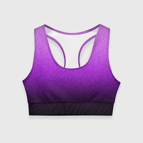 Женский спортивный топ Магический градиент крошка чёрно-фиолетовый / 3D-принт – фото 1