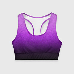 Топик спортивный женский Магический градиент крошка чёрно-фиолетовый, цвет: 3D-принт