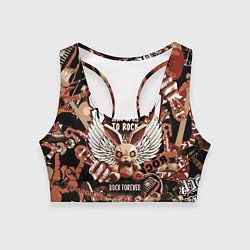 Женский спортивный топ Sum 41 на фоне кролика и гитар