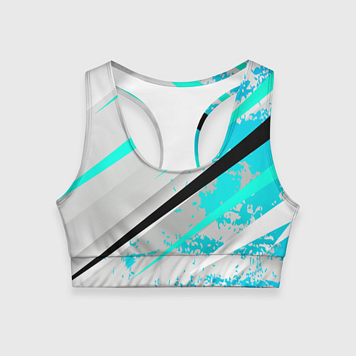 Женский спортивный топ Color white light blue / 3D-принт – фото 1
