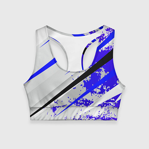 Женский спортивный топ Color white blue / 3D-принт – фото 1