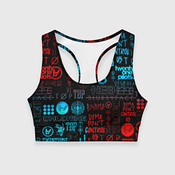 Топик спортивный женский Twenty one pilots rock pattern, цвет: 3D-принт