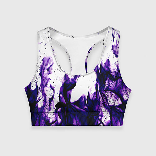 Женский спортивный топ Фиолетовый огонь текстура / 3D-принт – фото 1