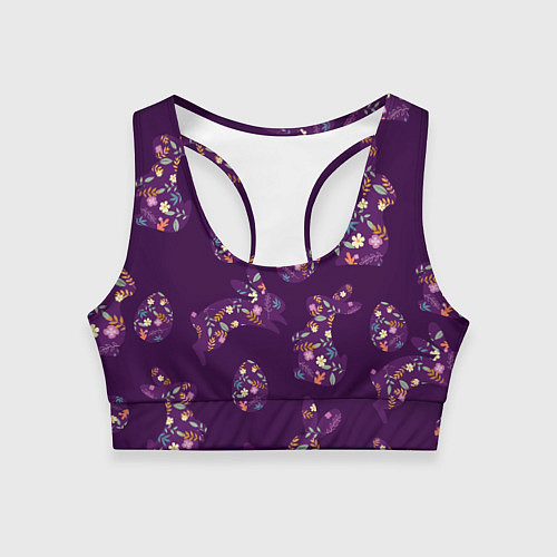 Женский спортивный топ Кролики и яйца / 3D-принт – фото 1