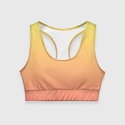 Топик спортивный женский Градиент нежный жёлто-розовый, цвет: 3D-принт