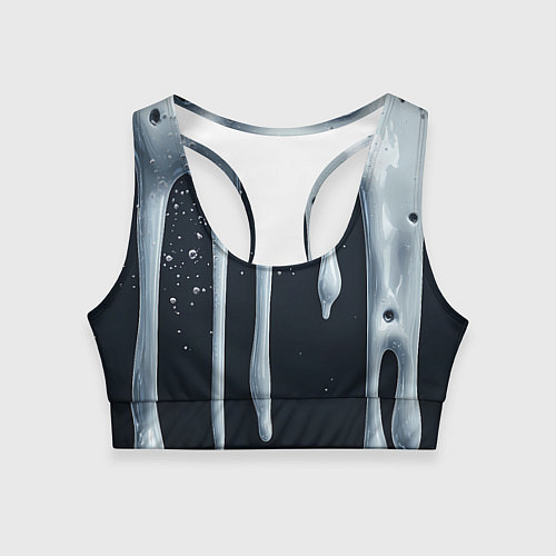 Женский спортивный топ Белая объемная слизь текстура / 3D-принт – фото 1