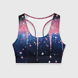 Топик спортивный женский Розово-синяя текстура, цвет: 3D-принт
