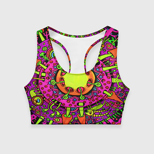 Женский спортивный топ Кислотные грибы оптические / 3D-принт – фото 1