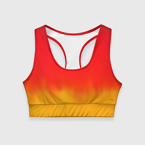 Женский спортивный топ Абстракция с красным и желтым / 3D-принт – фото 1