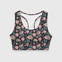 Женский спортивный топ Ёжики в цветах