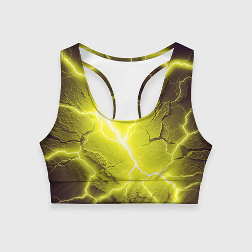 Женский спортивный топ Color yellow black / 3D-принт – фото 1