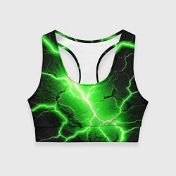 Топик спортивный женский Color green black, цвет: 3D-принт