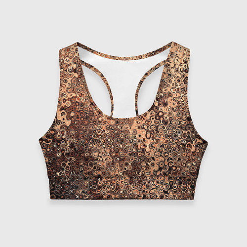 Женский спортивный топ Светлый коричневый абстрактная текстура / 3D-принт – фото 1