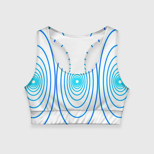 Женский спортивный топ Овалы с свечением / 3D-принт – фото 1