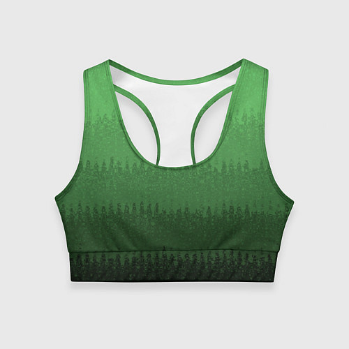 Женский спортивный топ Зеленый градиент текстурные полосы / 3D-принт – фото 1