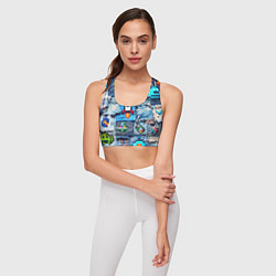 Топик спортивный женский Пиксельная ракета, цвет: 3D-принт — фото 2